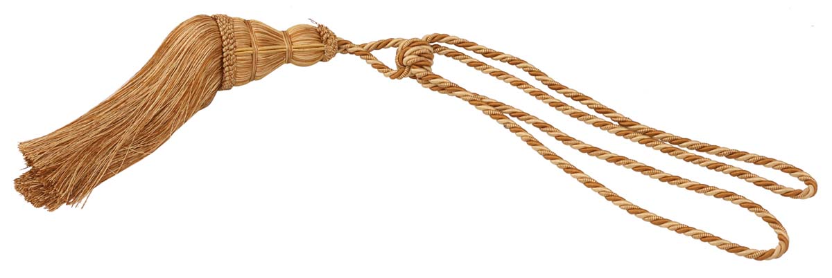 Curtain Tie Backs with Tassels - Light & Dark Shades of Golden Color - Rayon Cord-Style Drapery Holdbacks - Home Decor Furnishings & Supplies - Buy in Bulk Wholesale